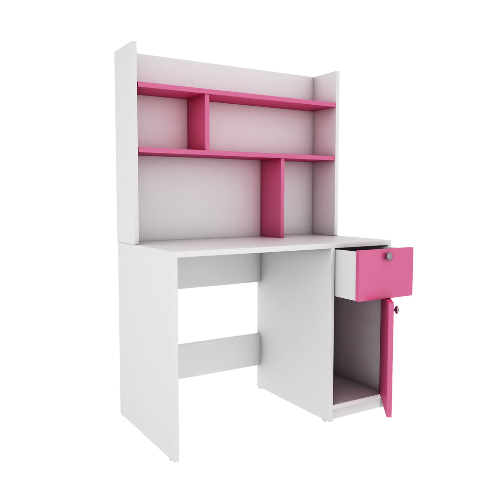 Neruda Study Table | Frosty White and Pink