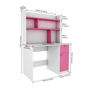 Neruda Study Table | Frosty White and Pink