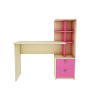 Eliot Study Table | Beige Teak and Pink
