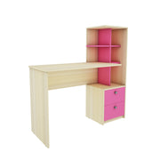 Eliot Study Table | Beige Teak and Pink