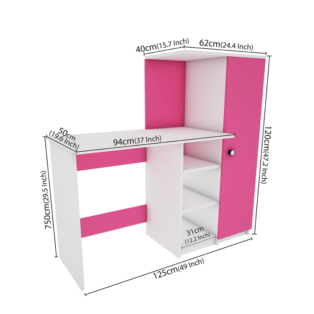 Marvel Home Office Table | Pink and Frosty White