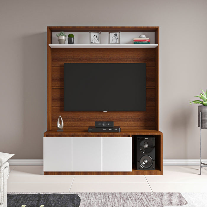 Edonia TV Unit | Walnut and Frosty White | 55 inches