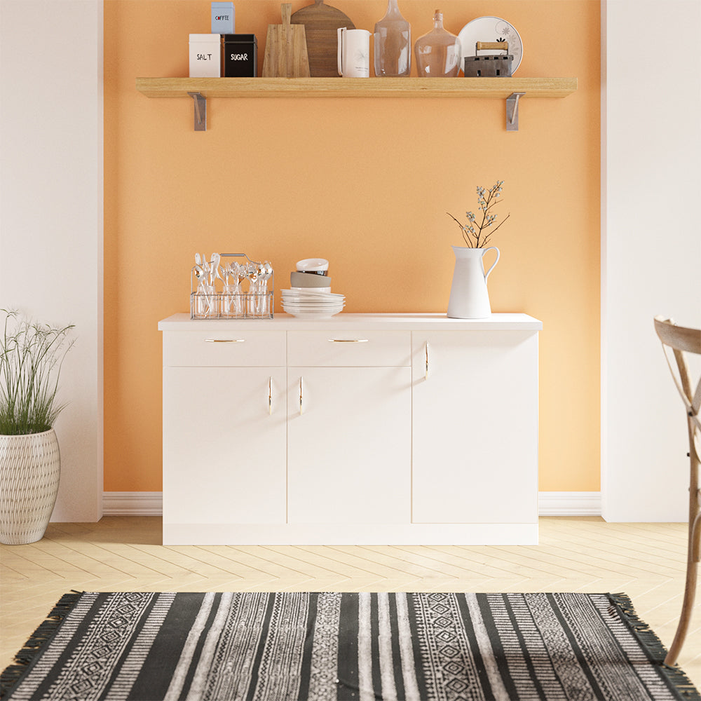 Oberon Side Crockery Unit | Frosty White