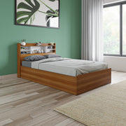 Zencozy Single Large Bed - Walnut & Frosty White