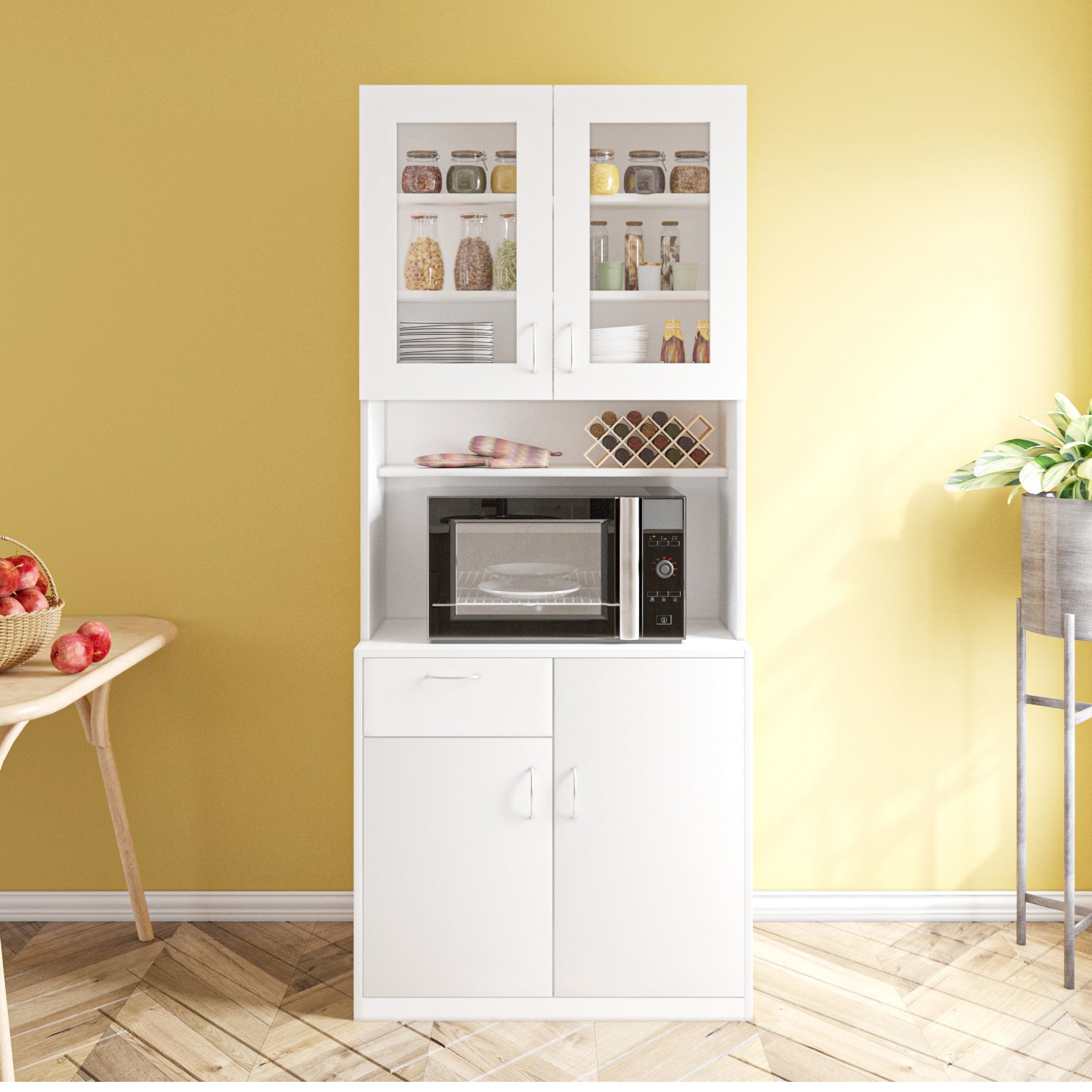 Modish Two Door Crockery Unit | Frosty White