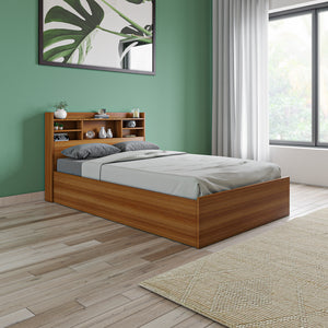 Zencozy Single Large Bed - Walnut