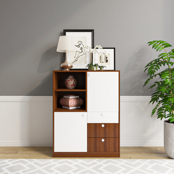 Grizwald Chest of drawers | Walnut and Frosty White