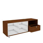 Pearl TV Unit | 50 Inch TV | Walnut and Frosty White