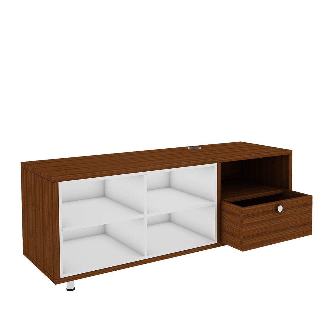 Pearl TV Unit | 50 Inch TV | Walnut and Frosty White