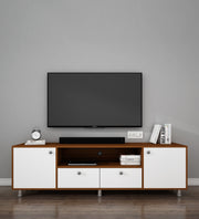 Imperial TV Unit | 70 Inch TV | Walnut and Frosty White