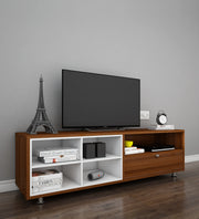 Imperial TV Unit | 65 Inch TV | Walnut and Frosty White