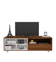 Imperial TV Unit | 65 Inch TV | Walnut and Frosty White