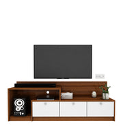 Vector TV Unit | 80 Inch TV | Frosty White and Walnut