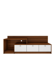 Vector TV Unit | 80 Inch TV | Frosty White and Walnut