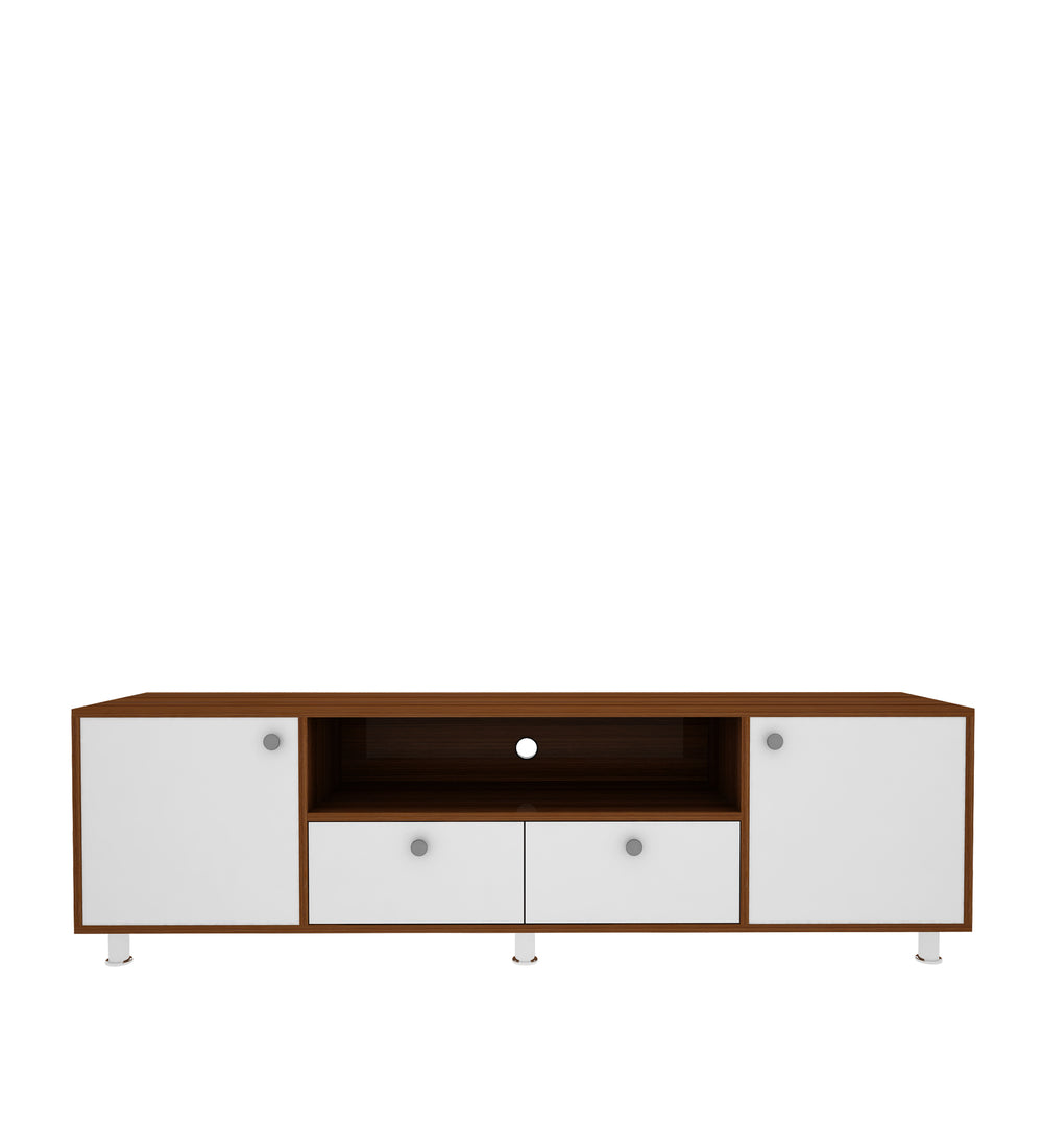 Imperial TV Unit | 70 Inch TV | Walnut and Frosty White
