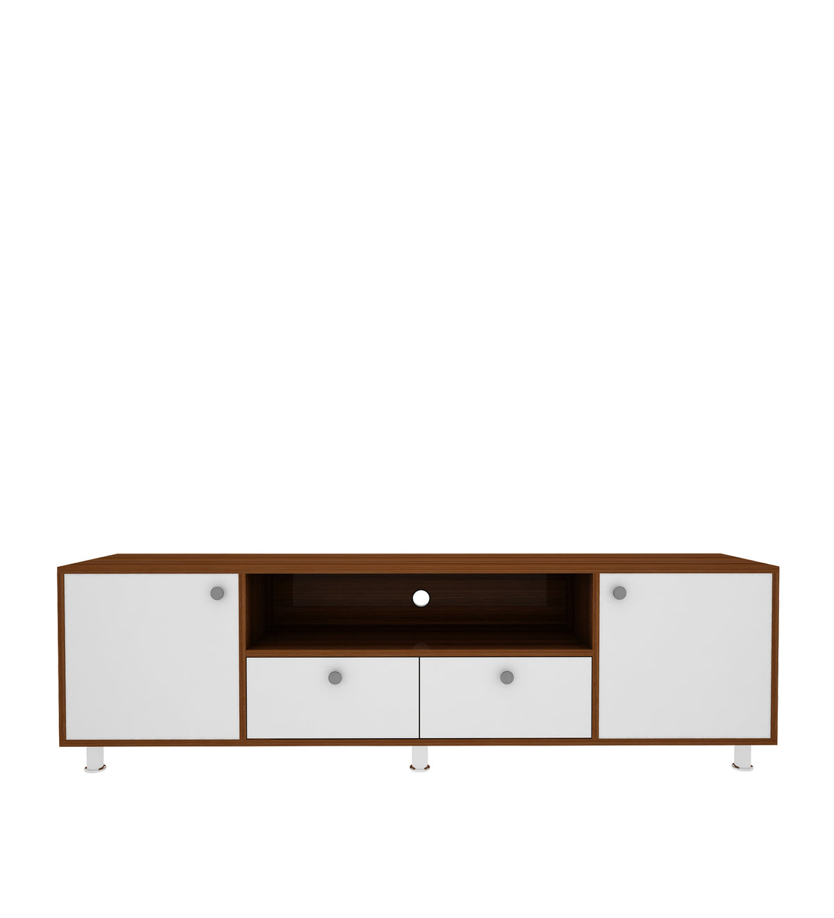 Imperial TV Unit | 70 Inch TV | Walnut and Frosty White