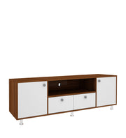 Imperial TV Unit | 70 Inch TV | Walnut and Frosty White