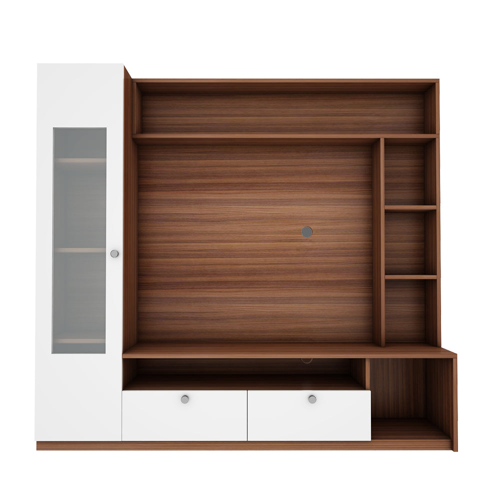 Casper  TV Unit | Walnut and Frosty White |  55 inches TV