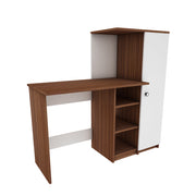 Marvel Home Office Table | Walnut and Frosty White