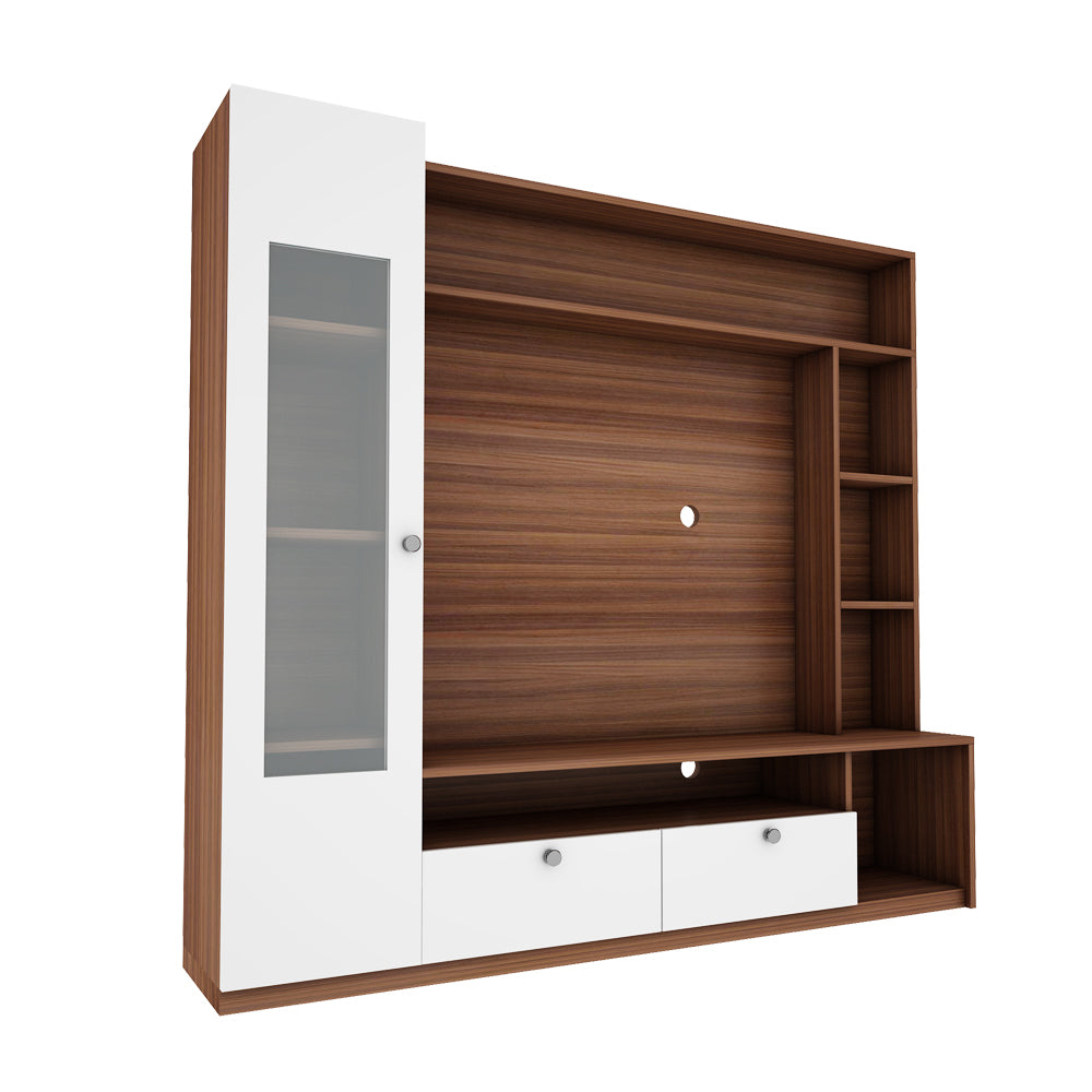 Casper  TV Unit | Walnut and Frosty White |  55 inches TV