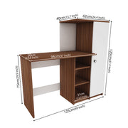 Marvel Home Office Table | Walnut and Frosty White