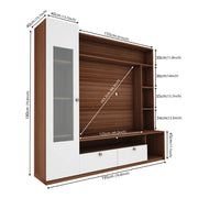 Casper  TV Unit | Walnut and Frosty White |  55 inches TV