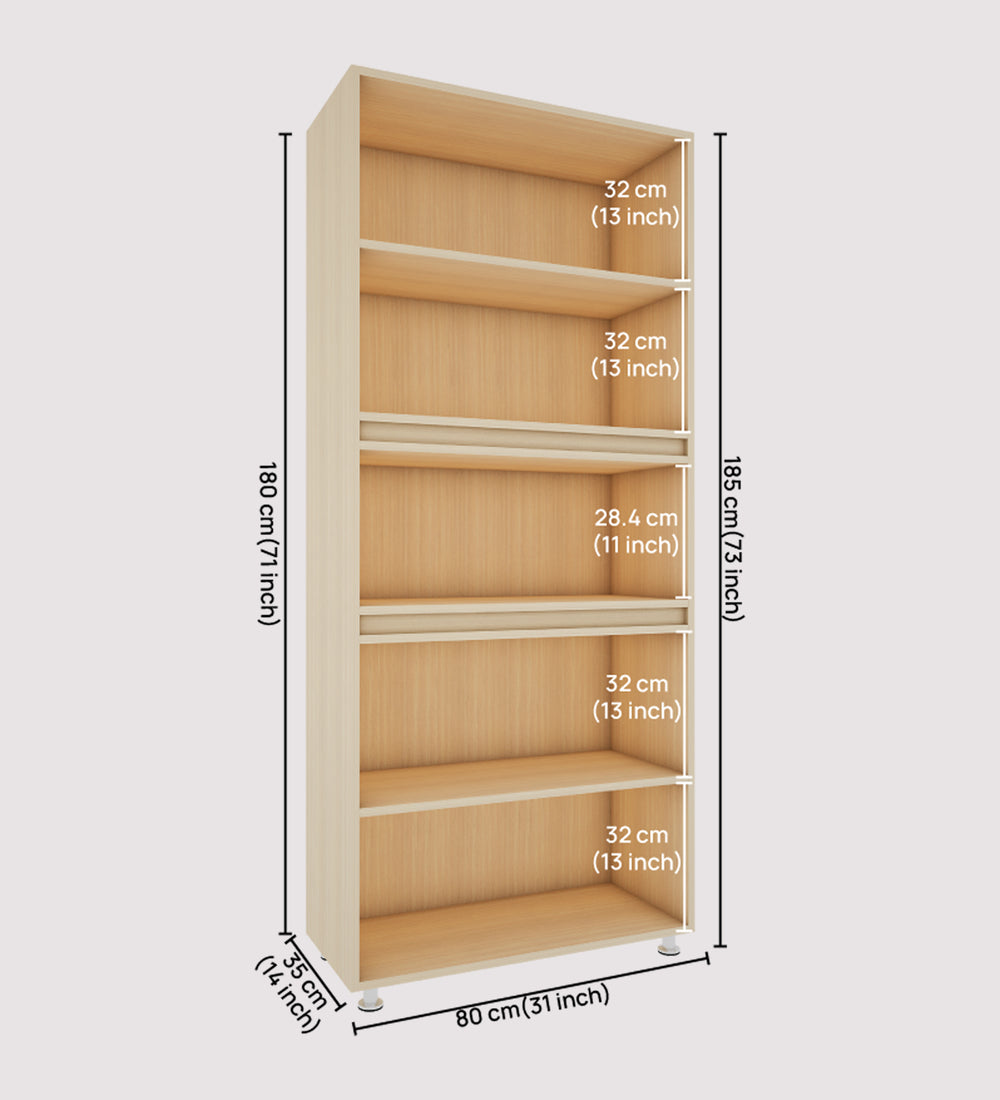 Mobley Display Bookcase | Beige Teak and Frosty White