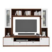 Benji TV Unit | 55 Inch TV | Frosty White and Walnut