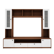 Benji TV Unit | 55 Inch TV | Frosty White and Walnut