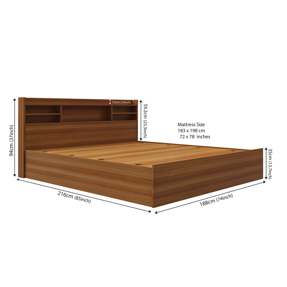 Zencozy King Bed - Walnut