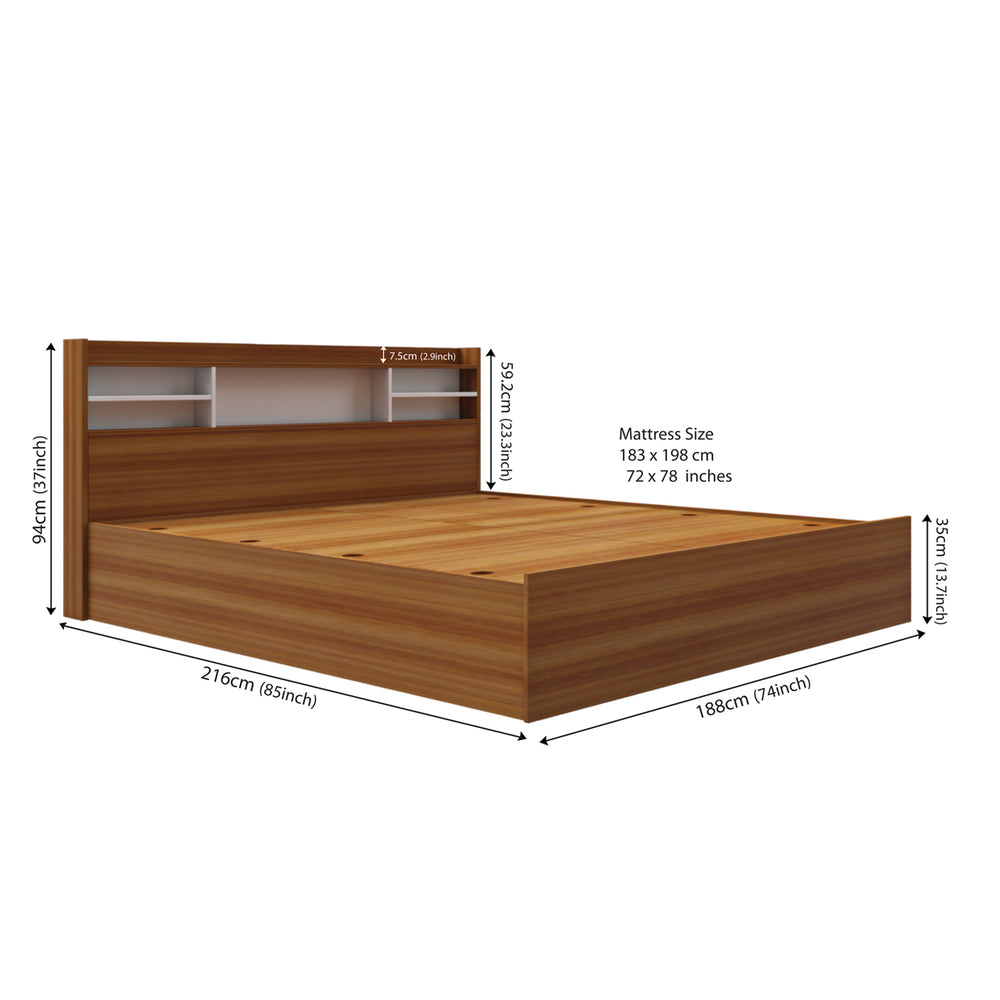 Zencozy King Bed - Walnut & White