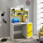 Neruda Study Table | Frosty White and Yellow