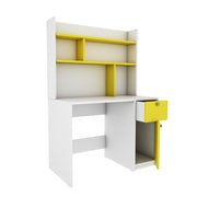 Neruda Study Table | Frosty White and Yellow