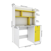 Neruda Study Table | Frosty White and Yellow