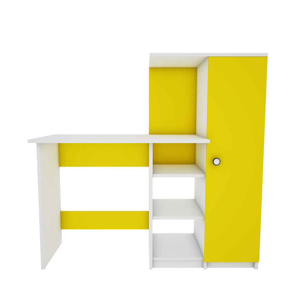 Marvel Home Office Table | Yellow and Frosty White