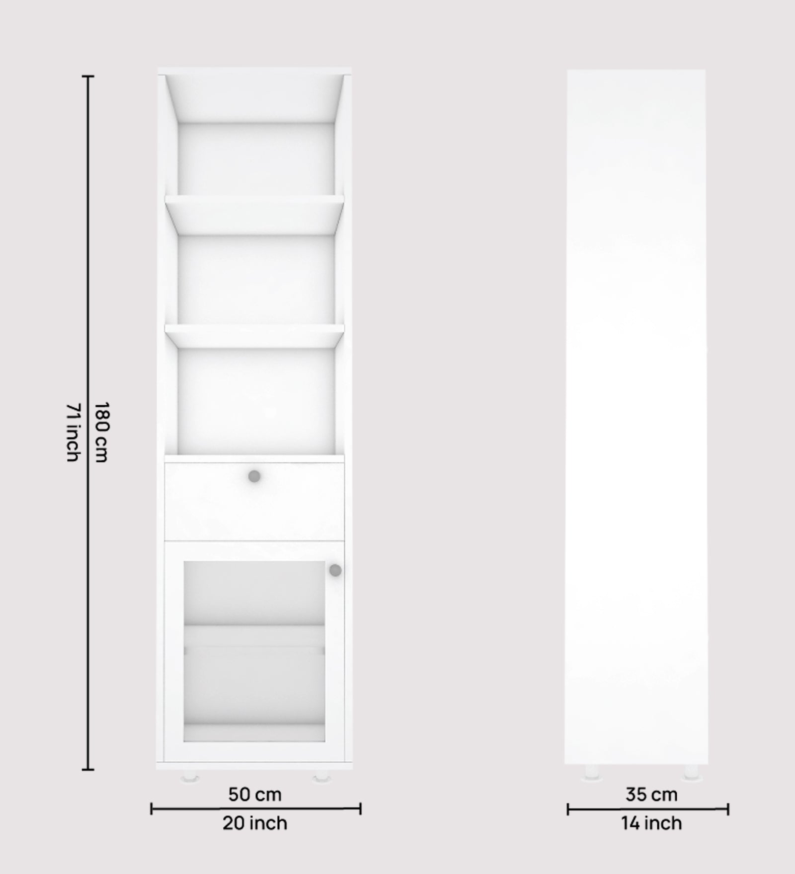 Solicitor Compact Bookshelf | Frosty White