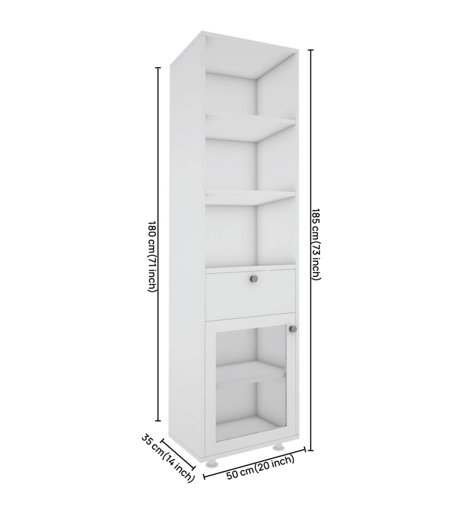 Solicitor Compact Bookshelf | Frosty White