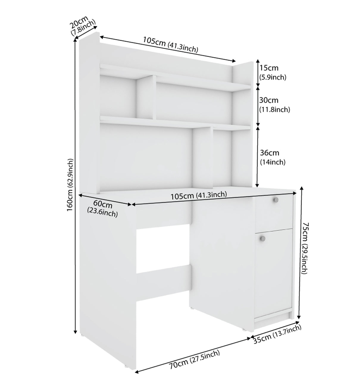 Neruda Study Table | Frosty White