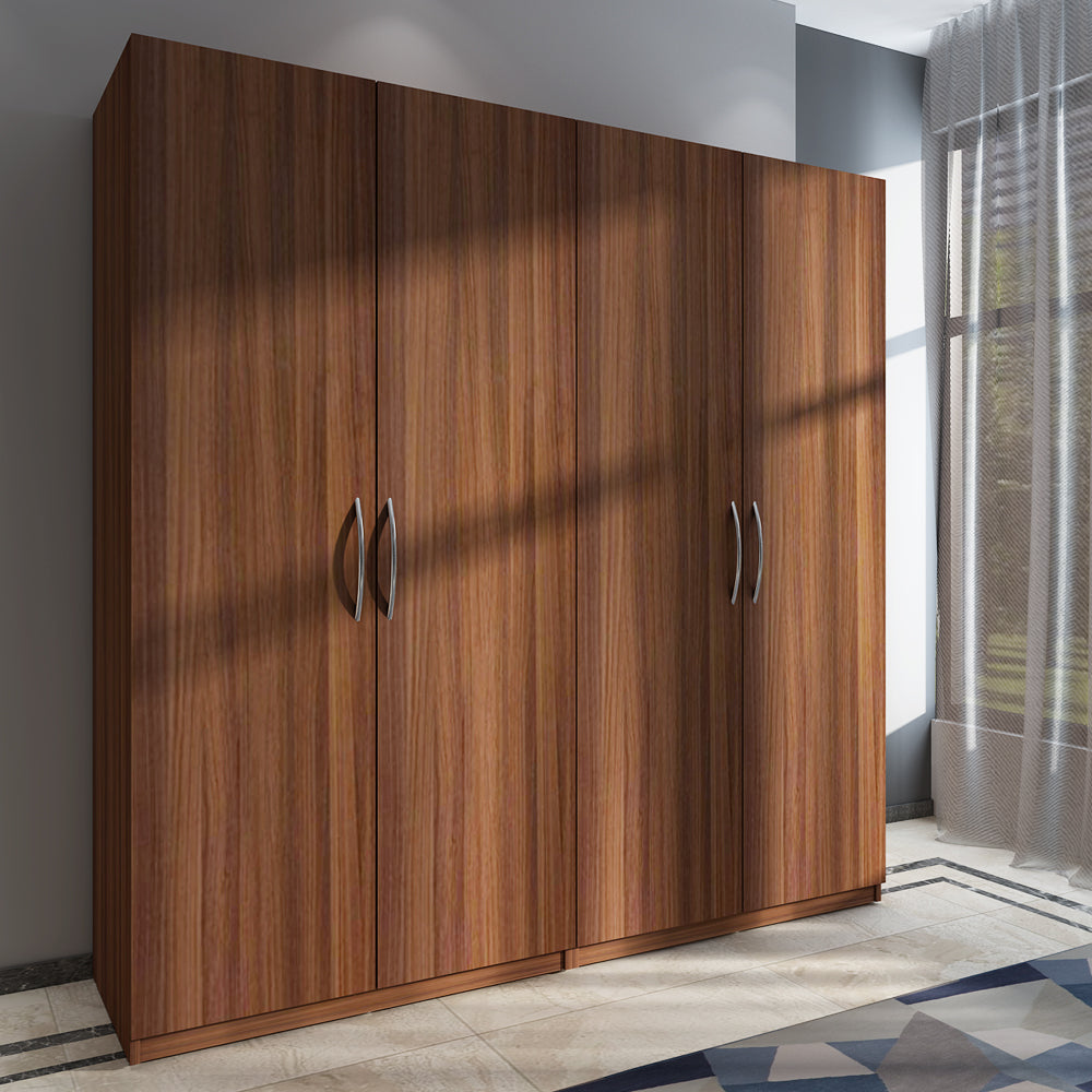 Lazel 4 Door Wardrobe - Walnut