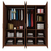 Lazel 4 Door Wardrobe - Walnut