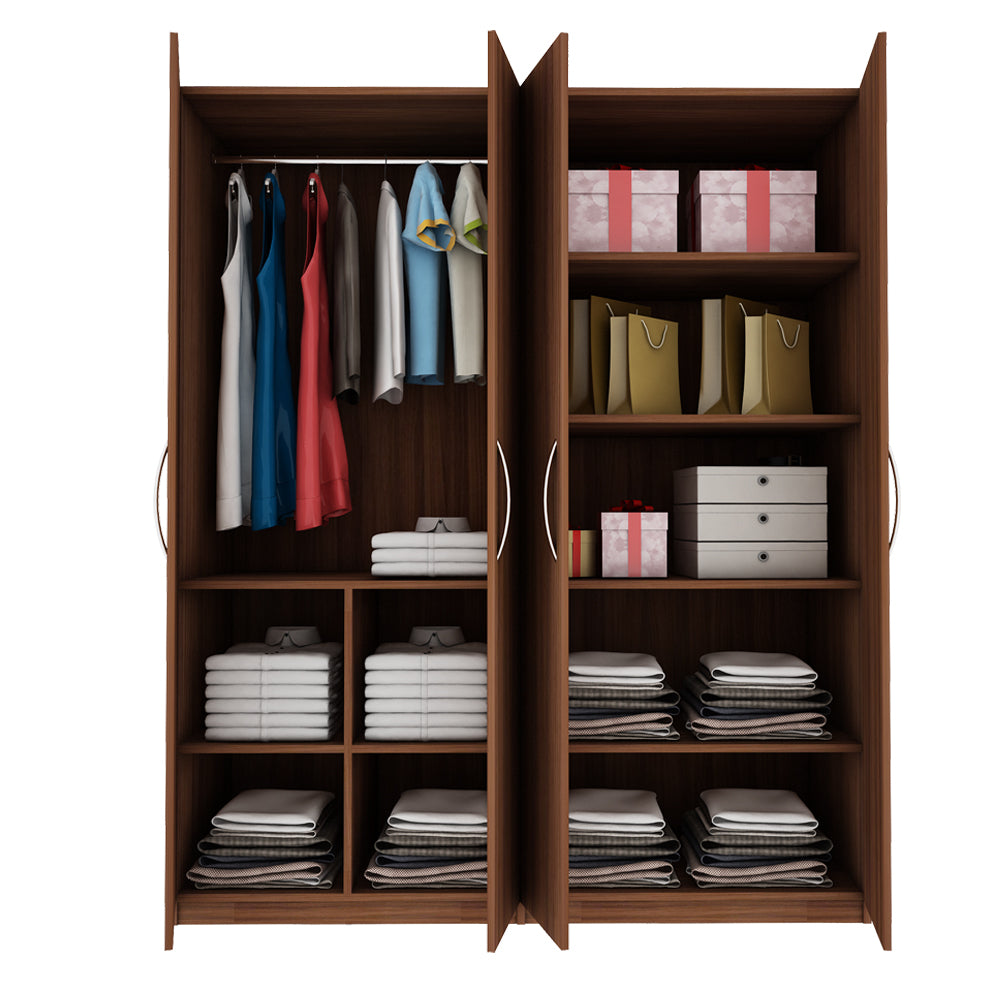 Bison 4 Door Wardrobe - Walnut