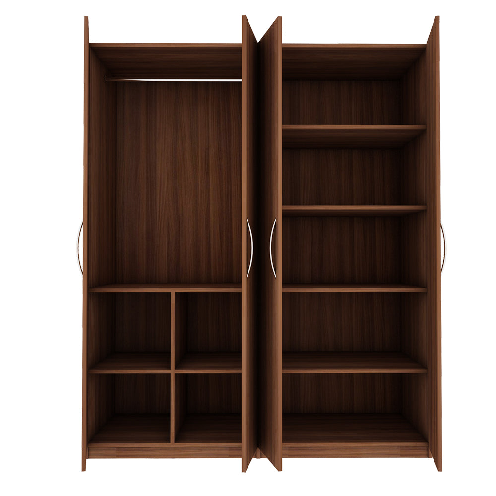 Bison 4 Door Wardrobe - Walnut