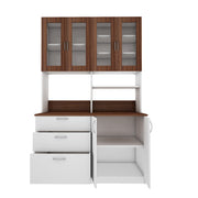 Arizona Crockery Unit | Walnut and Frosty White