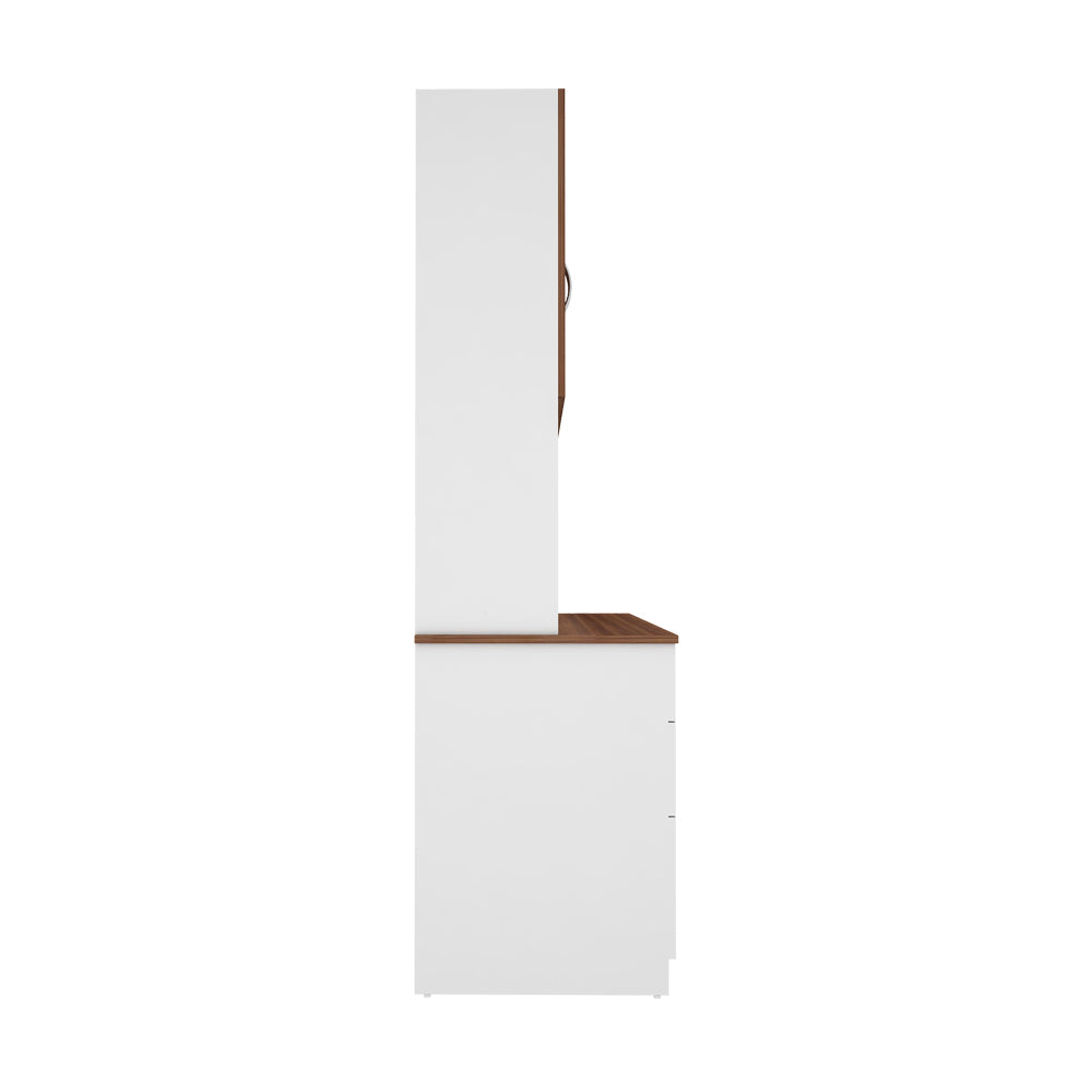 Arizona Crockery Unit | Walnut and Frosty White