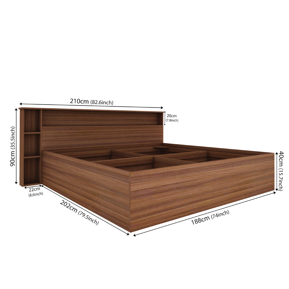 Axel King Bed - Walnut