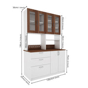 Arizona Crockery Unit | Walnut and Frosty White