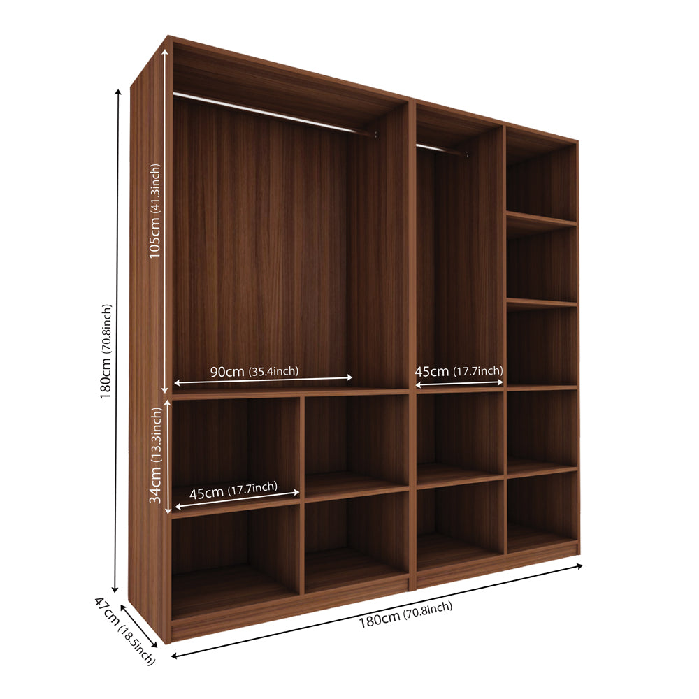 Lazel 4 Door Wardrobe - Walnut