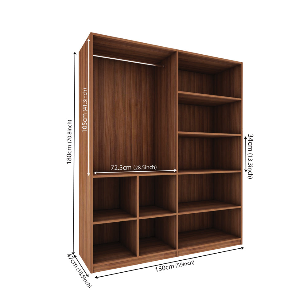 Bison 4 Door Wardrobe - Walnut
