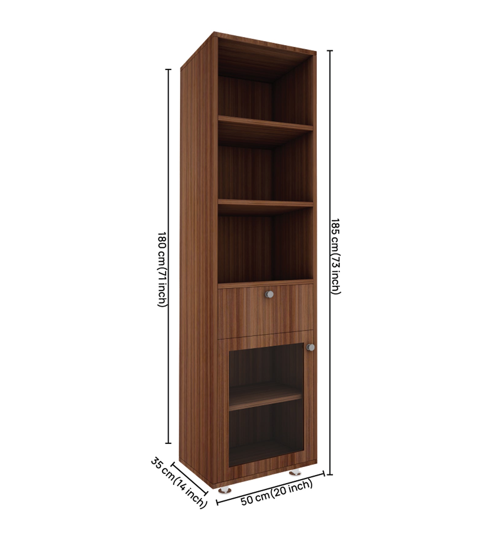 Solicitor Compact Bookshelf - Walnut