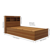 Zencozy Single Bed - Walnut